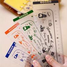 1PC A5 A6 A7 M5 Frosted PVC Soft Journal Ruler, Vintage Planner Index Divider With Storage Pocket, Multi-Function DIY Stationery For Notebook Journal, Bookmark - Storage Ruler - View 8