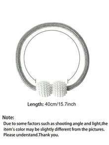 2/4/6pcs Magnetic Curtain Tiebacks,Faux Pearl Curtain Tiebacks,Pearl Decorative Rope Tie Backs,Drape Tie Backs Decorative,Window Tie Decorative Rope Fixer,Classic Necktie Design Curtain Holder Clips,Curtain Holdbacks,No-Drill,For Home Office Decor. - Multicolor - View 7