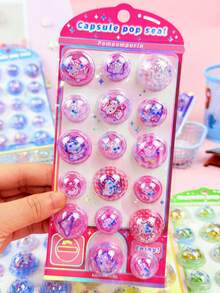 太空艙 3D 泡泡貼紙 女孩愛心裝飾貼紙，適用於筆記本、水杯、電腦，防水自黏小貼紙組，極簡平面貼紙，INS 風格裝飾貼紙，適用於筆記本、水杯、平板電腦，防水不殘膠小貼紙系列 - 彩色 - 查看 16