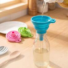 1 pieza Embudo pequeño de silicona plegable - Herramienta de cocina conveniente para transferencia de líquidos, fácil de llevar al aire libre - Multicolor - Ver 1