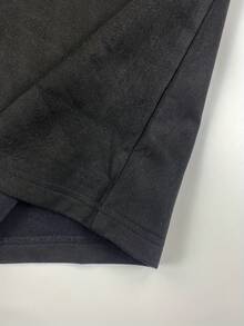 [Selected Pine Resin Ink]Men's Casual Fashion  Suede Foam Short Sleeve Shirt T Shirt - Black - View 6