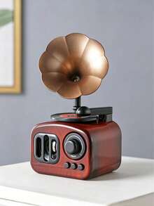 1pc Classic Vintage Gramophone Music Box, Nostalgic Home Office Desktop Decor, Birthday Christmas Anniversary Wedding Valentine's Day Graduation Holiday Gift - Multicolor - View 13