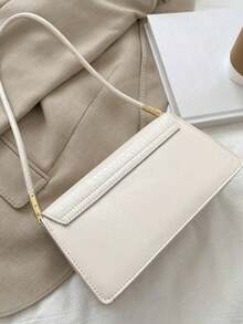 Fashion Crocodile Embossed Flap Bag Shoulder Bag - White - View 7