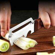 2pcs Wooden Handle Stainless Steel Fruit And Vegetable Peeler With Bottle Opener Function, Multi-Functional Peeling Tool Compatible With Apple, Potato, Pumpkin, Papaya And Other Produce - Multicolor - View 4