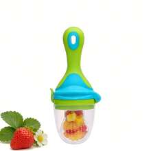 Mordedor de silicona para bebés con forma de fruta Bolsa de comida para bebés Sin BPA Juguete de silicona para la dentición Contenedor de comida para bebés Alimentador de frutas Herramientas - Verde-L - Ver 10