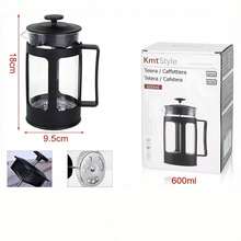 1 Stück hitzebeständige French-Press-Kaffeekanne aus Borosilikatglas, schwarzer Rahmen, Edelstahlfilter, Kaffeekanne und Teebereiter, verschiedene Größen, Handpresse für Zuhause, Büro, Camping, Küche, Kaffeezubehör - Verschiedenfarbig - Übersicht 8