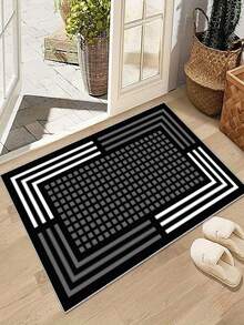 1 pieza Felpudo con patrón geométrico - Felpudo de bienvenida duradero, adecuado para entrada interior/exterior, al lado de la cama, baño o espacio pequeño; uso en todas las estaciones (primavera, verano, otoño, invierno) - Multicolor - Ver 8