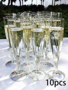 1-20pcs Reusable Clear Champagne Cups, 4.5oz Cocktail Party Cups, Suitable For Parties, Weddings And Large Celebrations, School Supplies, Back To School Season - Multicolor - View 11