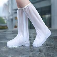 1雙高筒拉鍊防水鞋套，加厚耐磨防滑雨靴，可在潮濕濕滑路面輕鬆行走不打滑，可重複使用雨鞋套，適合雨天通勤、騎單車、開車、釣魚、戶外徒步，男女通用便攜雨具，可放入背包的輕巧防水鞋套，純黑色極簡設計，雨天保持鞋子乾燥的必需品，戶外愛好者的理想選擇 - 彩色 - 查看 6