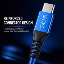 C-C Nylon Braided Cable, 3.3ft/6.6ft, Compatible With Various Type-C Devices - Red - View 6