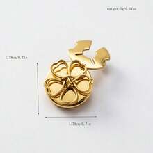 1 Pc Assorted Flower Cufflinks With Pearl & Enamel, No-Sew Formal Shirt Accessories For Men - Gold - View 17