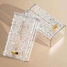 Transparent Tissue Box, Multifunctional No-Drill Bathroom Glacier Pattern Paper Towel Storage Box, Suitable For 19x10cm Tissue Packs - Multicolor - View 4