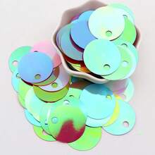 Large 30mm PVC Flat Round Sequins, 3cm Holographic Laser Colorful Confetti For Crafts, Belly Dance Costumes, Wedding Accessories, 20g, 60pcs - Multicolor - View 40