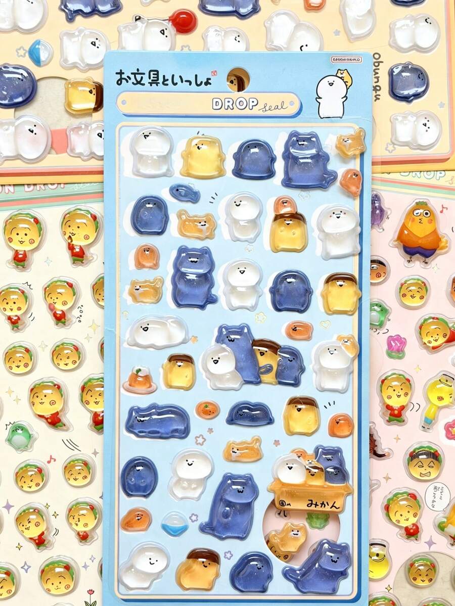 Colorful 3D Epoxy Resin Stickers - Cute Animals - Waterproof, Reusable, Repositionable, Self-Adhesive, High-Quality Resin - Perfect For Decorating Smartphones, Phone Cases, Laptops, Desktops, Tablets, Stationery, Notebooks, Journals, Planners - Multiple Colors Available [Style/Base Card Random] - View 1