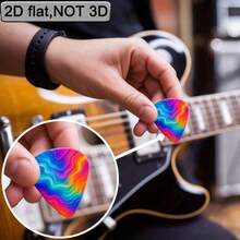 6pcs 2D Flat Triangle Guitar Picks, High-Quality Plastic Material, Cyberpunk Virtual Seoul Style Gradient Flowing Hair Digital Skin Texture Print, Personalized Musical Instrument Picks, Creative Holiday Gift For Music Lovers And Tech Enthusiasts - Multicolor - View 6