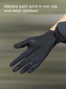 Men's Thin Summer Ice Silk Fingerless Gloves, Lightweight Quick-Dry UV Protection Anti-Slip Fishing Electric Scooter Sun Protection Gloves - A - View 6