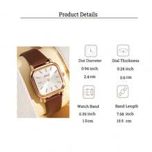 1pc Fashion Casual Square Strap Women's Watch, Suitable As Gift For Mother's Day, Birthday, Holidays, Daily Matching, Birthday, Anniversary, Cyber Monday, Halloween And Other Festivals, No Gift Box Included - Rose Gold - View 11