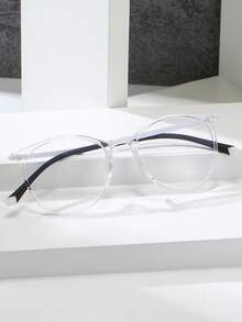 Unisex runde transparente Brillenfassungen Modebrille ohne Sehstärke - Transparent - Übersicht 2