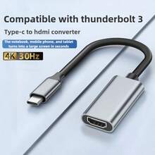 USB C To HDTV Adapter (4K@30Hz),USB-C Adapter (4K HDTV), Suitable For IPhone 15 Pro/Max, Pro/Air, Pro, S23, XPS 17, Surface Book 3 And More - Silver - View 8