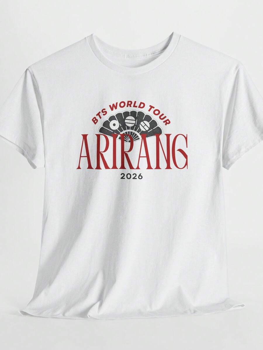 ARIRANG World Tour 2026 Tee camiseta unisex moda cómoda regalo perfecto 47RYeYU1lpU4gmBobdwK7 estilo moderno estampado original para fans - Blanco - Ver 1