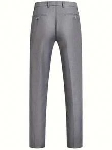 Men's Solid Color Slim Fit Casual Business Versatile Suit Set, Formal Fashion Party Wedding Ball 2 Pieces Set - Grey - View 6