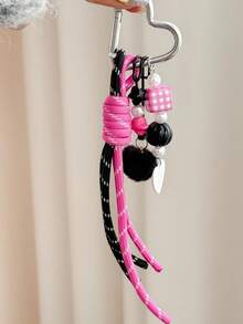 INS Style Heart Pearl Tassel Keychain, Korean Sweet Girl Bag Charm, Cute Backpack Pendant, Kawaii Handbag Accessory, Gift For Women - Multicolor - View 6
