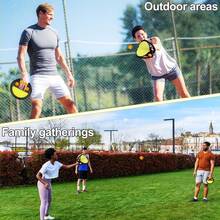 Throw And Catch Toy Set, Beach Game For Adults, Outdoor Family Backyard Party Toy, Portable Racket With 2 Balls, Ideal Outdoor Game And Gift Choice - Multicolor - View 3