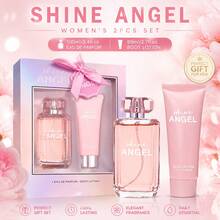 Wish 2-Piece Set, Women's Eau De Parfuma Spray And Body Lotion Gift Box, Long Lasting Fragrance, Notes Of Vanilla, Jasmine, Red Berries, Perfect For Holiday Gifts, Dating, Daily Life, Parties, 3.4 FL.OZ/100ml Perfume, 2.8 FL.OZ/80ml Body Lotion - 2 件套 - 查看 1