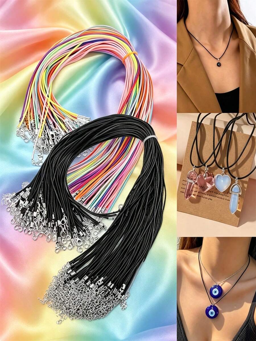 10/50/100pcs Multi-Color Multi-Layer Cord Necklace, Retro Punk Jewelry Necklace - Necklace Cord - View 1