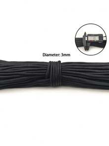1/2/3/4/5/6mm Diameter Paracord, Multi-Function Outdoor Rope, Handmade DIY Braiding Rope, Bracelet Jewelry Making Hanging Rope, Suitable For Outdoor Camping, Hiking, Pet Leash Dog Rope Dog Collar Rope - Black - View 17