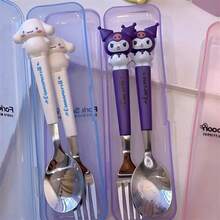 3件組 Sanrio Hello Kitty 卡通可愛 Kuromi 新款筷子湯匙叉子套組，餐具，可愛 My Melody 和 Cinnamoroll 學習餐具，筷子，適合居家用餐、野餐、學習筷子，筷子、湯匙、叉子，完美禮物，生日禮物，開學季 - 彩色 - 查看 10