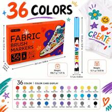 12/24 Warna Spidol Lukis Kain, Tahan Air & Tahan Pudar, Spidol Seni Tekstil untuk DIY Kaos, Mewarnai Sepatu, Kerajinan Tangan, Perlengkapan Sekolah - Pena lukis kain - View 28