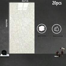Azulejos de pared autoadhesivos 3D con efecto mármol fáciles de aplicar - Papel tapiz de espuma autoadhesivo e impermeable, adecuado para salpicadero de cocina, sala de estar, dormitorio, decoración de baño - Pegatinas de pared de vinilo fáciles de cortar y lavables - Adhesivo para azulejos - Pegatinas de pared - Ver 10
