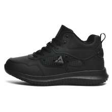Black High Top Non Slip Chef Shoes, Waterproof Wear Resistant Kitchen Work Footwear, Lightweight Comfort Casual Sneakers - Black - View 4