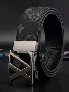 MMJ Finswift 1pc Luxury Men's XL Letter Automatic Buckle Belt, High-Quality Designer Brand Men's Belt, Suitable For Workplace, School, Formal Occasions - Multicolor - View 9