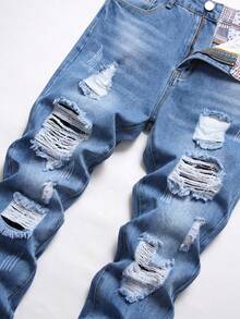 Teen Boy Ripped Pocket Casual Denim Jeans - Medium Wash - View 5