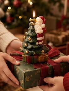 1pc 3D Smiling Santa Claus, Christmas Tree, Christmas Gift All-In-One Candle Silicone Mold (Holding Gift) - Reusable Aromatherapy Candle Mold, Suitable For Epoxy Resin/Cement/Clay/Plaster DIY Crafts, Compatible With Paraffin/Soy/Gel Wax, Ideal For Christmas Decoration And Holiday Gifts - Silicone Mold - View 11