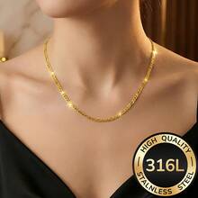 2pcs/Set 316L Stainless Steel High Quality Fashion Elegant 3:1 Bracelet & Necklace Set, Suitable For Women's Ball, Party, Gathering, Date, Gift For Friends - Bracelet and Necklace Set - View 5
