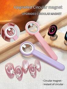 New Annies Round Cat Eye Nail Art Magnetic Tool, Multi-Function Long Handle 3s Vacuum Hole Cat Eye Ring, Professional Round Magnet, Instant Round Halo Effect, Strong Magnetic Force, Suitable For Cat Eye Gel Polish, DIY Nail Art And Nail Salon, Professional Grade Nail Art Magnetic Wand,Bedroom Room Decor,Back To School - Multicolor - View 2