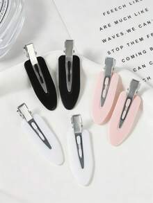 8 cái kẹp tóc không đường may màu trơn cho nữ, dùng cố định tóc mái và tóc hai bên, phù hợp thiết kế kiểu tóc, trang điểm, tạo kiểu tóc, đồ thủ công DIY, phụ kiện tóc đa năng - Nhiều màu - Xem 2