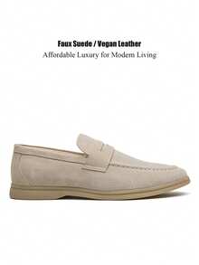 Salkin Mocassins Penny de luxe pour hommes, couleur crème unie,  , chaussures décontractées, design classique, luxe abordable pour la vie moderne, mocassins doux, confortables, respirants, semelle durable, chaussures élégantes pour gentleman, polyvalentes pour costumes, étudiants, rentrée scolaire, style preppy, chaussures formelles d'affaires pour hommes, bureau, fête, banquet, mariage, chaussures de marié à la mode, toutes saisons, veuillez choisir une taille plus grande - Blanc - Voir 4