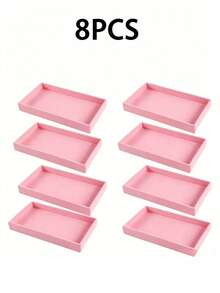 6/1 pieza Bandeja de almacenamiento de joyas de terciopelo Estilo cajón Caja de almacenamiento Caja de anillos Organizador de joyas apilable de gran capacidad con diseño de compartimentos Adecuado para aretes, collares, pulseras, anillos, diademas, bolsas Estante de exhibición de joyas Organizador de bolsa de maquillaje - Multicolor - Ver 26