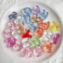 Acrylic Transparent Rainbow Large Hole Q-Version Letter Beads Straight Hole Beads Scattered Beads Handmade DIY Mobile Phone Chain Necklace Accessories - Multicolor - View 12