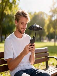 1pc Bendable Phone Sunshade - A Mini Sunshade That Helps Shield The Phone From Sunlight And Rain During Outdoor Activities, Prevents Glare And Reflection When Taking Photos, Easy To Use No Need For Electricity - Multicolor - View 3