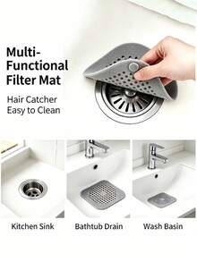4pcs/2pcs Anti-Clogging Drain Filter, Kitchen Sink Anti-Clogging, Bathtub/Shower/Bathroom Drain Cover, Soft Rubber Fit Prevents Shifting, Bathroom Drain Anti-Clogging Filter Cover, Tight Fit, Durable Plastic Mesh, Kitchen And Bathroom Essential. - View 2