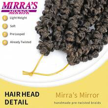 Extensiones de cabello sintético negro Passion Twist de 6/8/12/18 pulgadas, cabello corto estilo, trenzado pre-rizado para crochet. - S1/613/14G - Ver 5