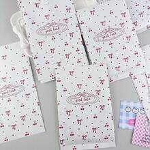 50pcs 4.3x7.9 Inch Party Holiday Packaging Bags, Gift Wrapping Paper Bags, Including Holiday Gift Paper Bags, English Letter Gift Wrapping Bags, Red Cherry Pattern Packaging Paper Bags, High-End Decorative Packaging Paper Bags, Accessory Small Gift Paper Bags, Party Gift Wrapping Bags And Creative DIY Craft Decorative Gift Paper Bags, Suitable For Holiday, Wedding, Birthday Gift Bags And Gift Wrapping Paper Bags - Gift Bags - View 5