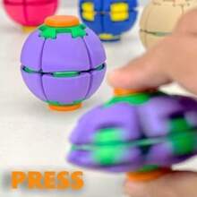 Press And Rotate Decompression Ball, Color 3D Printing Press And Rotate Decompression Ball, Soccer Fingertip Gyroscope, Office Classroom Portable Small Toy, Pinch Toy - Multicolor - View 13