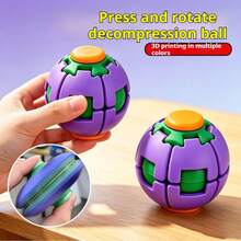 Press And Rotate Decompression Ball, Color 3D Printing Press And Rotate Decompression Ball, Soccer Fingertip Gyroscope, Office Classroom Portable Small Toy, Pinch Toy - Multicolor - View 3