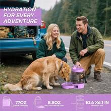 Portable Large Dog Water Bottle 77oz Leak Proof Travel Pet Water Dispenser For Hiking Camping And Outdoor Walks - Purple - View 5